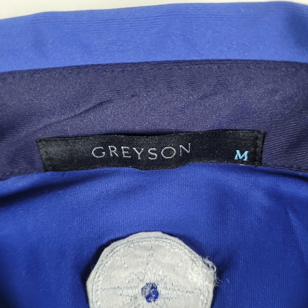 Greyson Polo Shirt Men's Medium Blue Golf Performance Active Costa Rica Zapotal - Picture 7 of 9